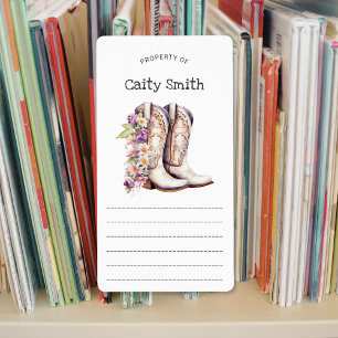 White Cowgirl Boots with Flowers property of