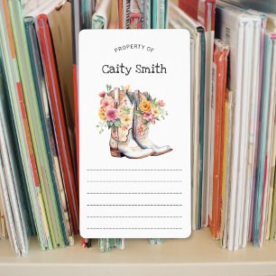 White Cowgirl Boots with Flowers property of