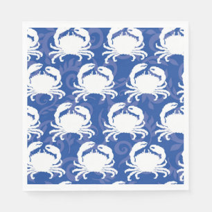 White Crabs on Navy Crabfest Napkin
