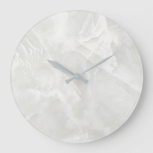 white cracked marble large clock