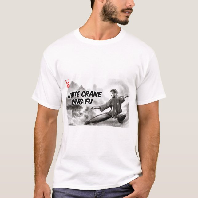 White Crane Kung Fu T-Shirt (Front)