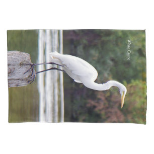 White Crane Pillow Case