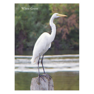White Crane table cloth