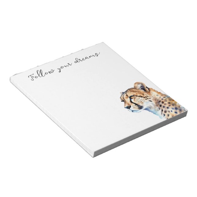 White Cream Cheetah Notepad (Angled)