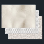 White Cream Faux Leather Wedding   Wrapping Paper Sheet<br><div class="desc">White Cream Faux Leather wedding with bride and groom</div>