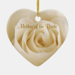 White cream rose Mother of the Bride Ornament