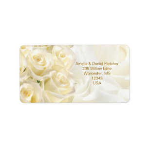 White-cream roses Address Label