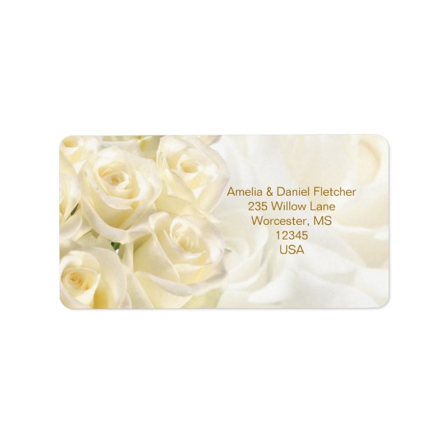 White-cream roses Address Label (Front)