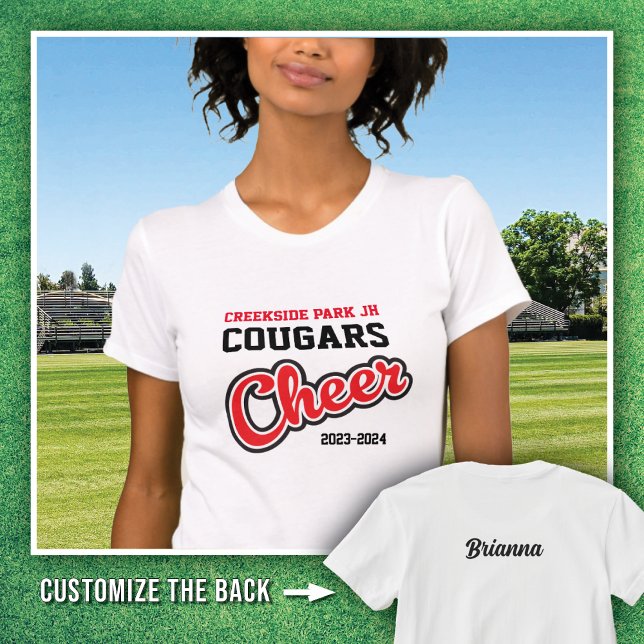 White Creekside Park Cougars Cheer 2025-2026 T-Shirt (Creator Uploaded)