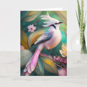 White Crested Blush Tail Jay Fantasy Bird Card