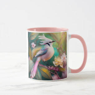 White Crested Blush Tail Jay Fantasy Bird Mug