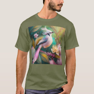 White Crested Blush Tail Jay Fantasy Bird T-Shirt
