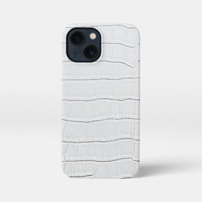White Crocodile Skin Print iPhone Case (Back)