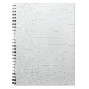 White Crocodile Skin Print Photo Notebook