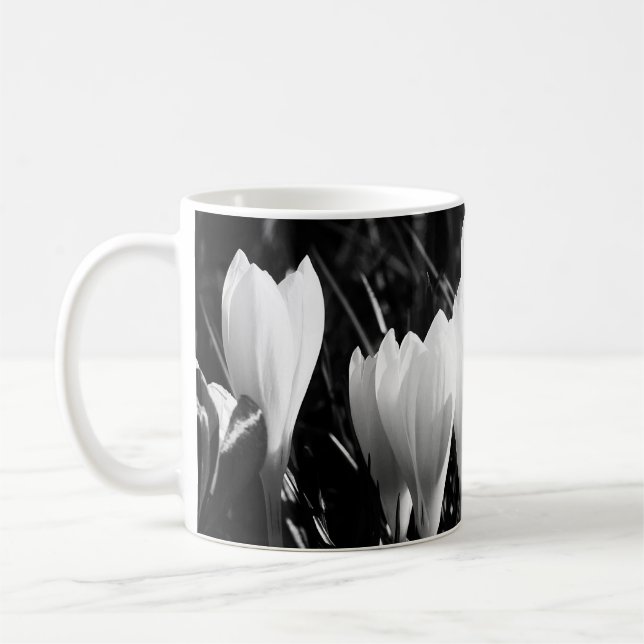 White Crocus Flowers Mug (Left)