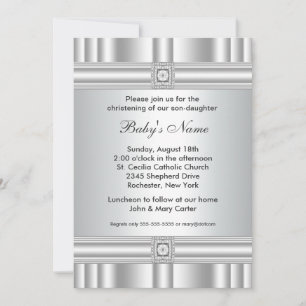 White Cross Boy or Girl Christening Invitation