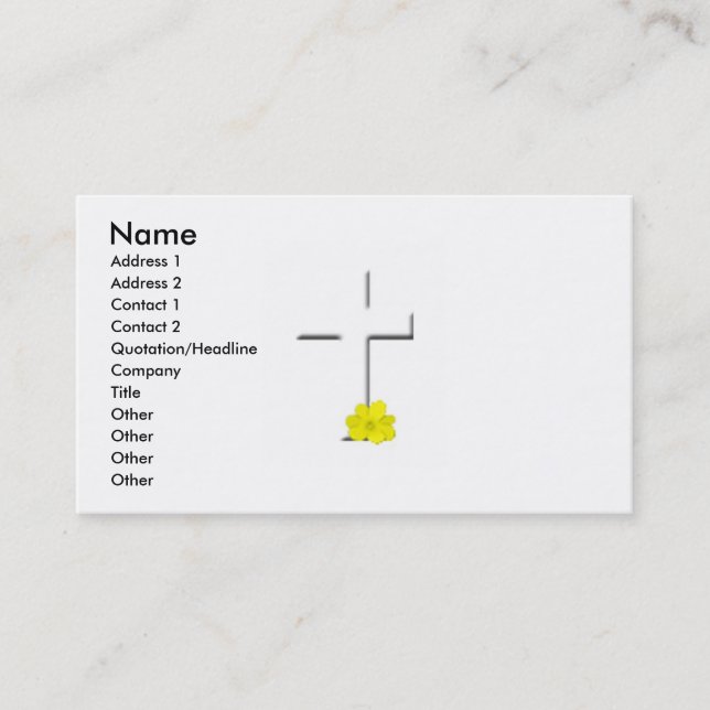 White Cross Business Card (Front)