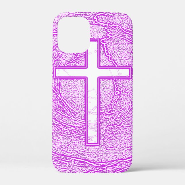 WHITE CROSS HIGHLIGHTED IN PINK Case-Mate iPhone CASE (Back)