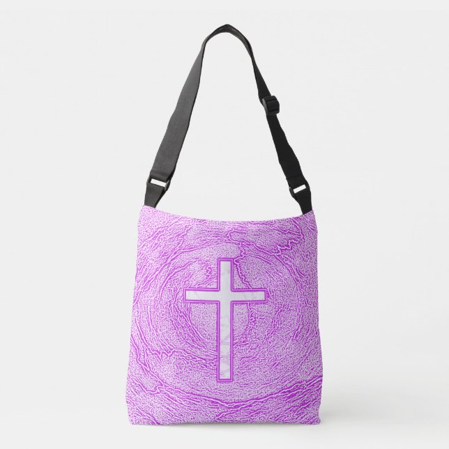 WHITE CROSS HIGHLIGHTED IN PINK CROSSBODY BAG (Front)