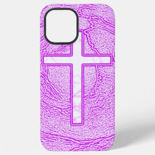 WHITE CROSS HIGHLIGHTED IN PINK iPhone 12 PRO MAX CASE