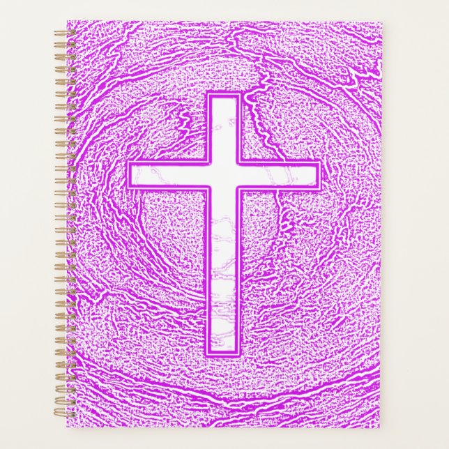 WHITE CROSS HIGHLIGHTED IN PINK PLANNER (Front)