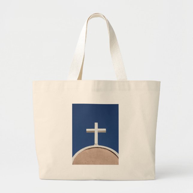 White Cross of Taos Large Tote Bag (Front)
