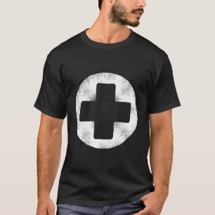White-Cross-Red-Guard-Life-Circular Design T-Shirt