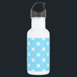White cross stitches on baby blue 532 ml water bottle<br><div class="desc">White cross stitches on baby blue</div>
