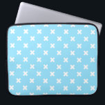 White cross stitches on baby blue laptop sleeve<br><div class="desc">White cross stitches on baby blue</div>