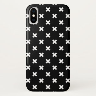 White cross stitches on black iPhone x case