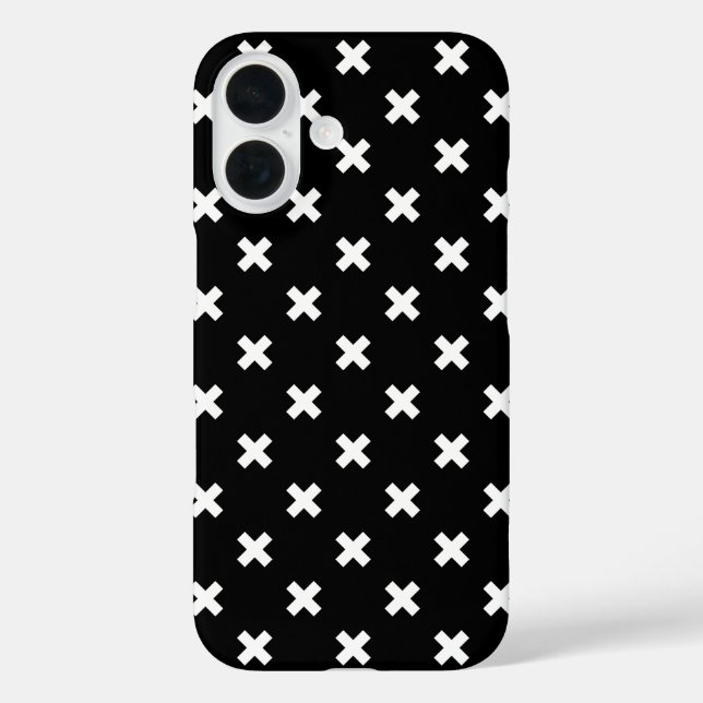 White cross stitches on black Case-Mate iPhone case (Back)