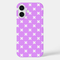 White cross stitches on lilac