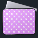 White cross stitches on lilac laptop sleeve<br><div class="desc">White cross stitches on lilac</div>