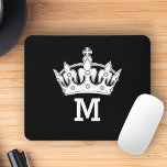 White Crown Monogram Personalised Mouse Pad<br><div class="desc">Personalise this beautiful product with the letter of your choice !</div>