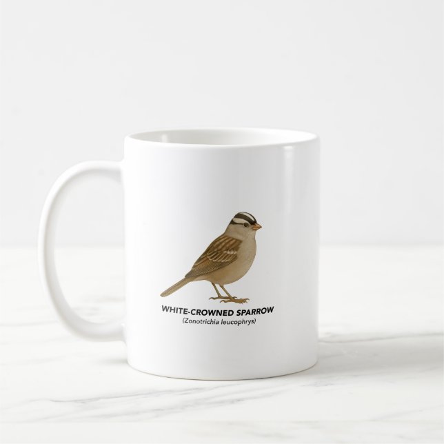 White-crowned Sparrow - Birds of California Coffee Mug (Left)