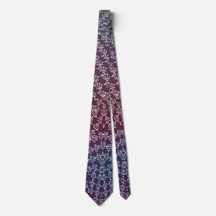 White Crowns Blue Burgundy Gradient  Tie