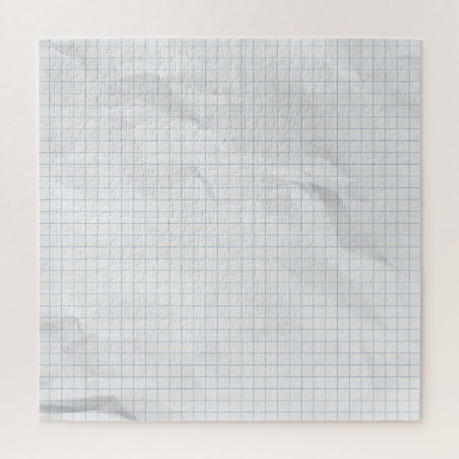 White Crumpled Paper Blue Lines Jigsaw Puzzle (Vertical)