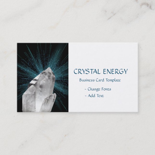 White Crystal - Healing Quartz Crystal Business Card (Front)