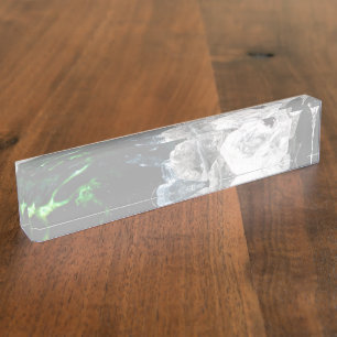 White Crystals in Black outer space Nameplate