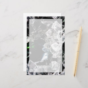 White Crystals in Black outer space Stationery