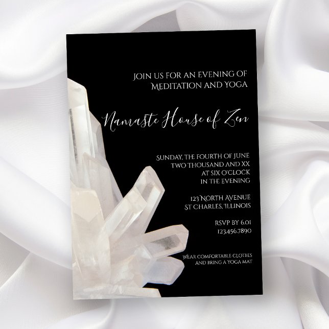 White Crystals on Black Meditation / Yoga Workshop Invitation (Creator Uploaded)