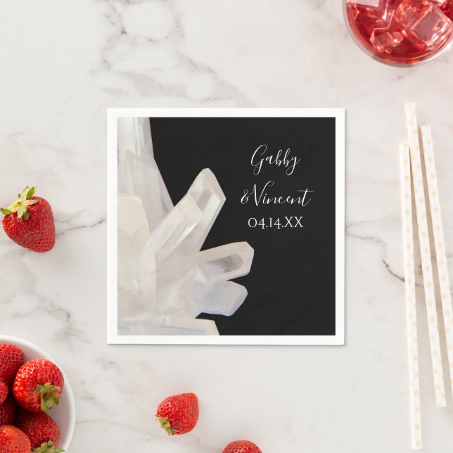 White Crystals on White Wedding Napkin (Insitu)