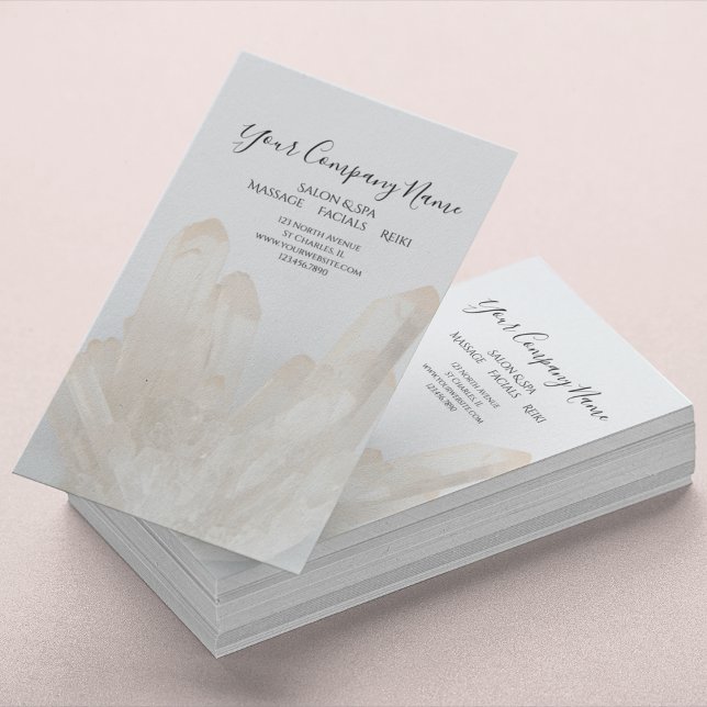 White Crystals Salon Spa Business Card (Creator Uploaded)