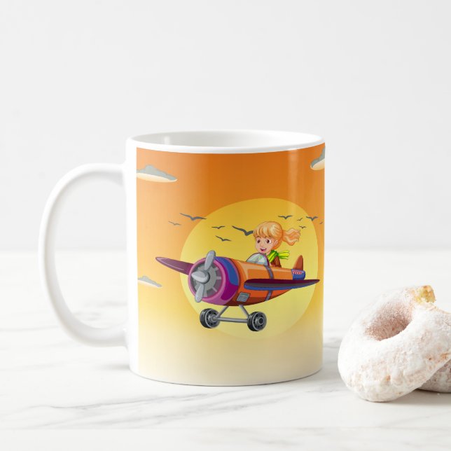 White Cup Cartoon Witch – Enchanting Decor Piece (With Donut)