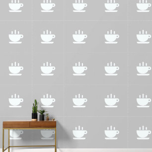 White Cup Of Java Lt Grey Kitchen Wallpaper