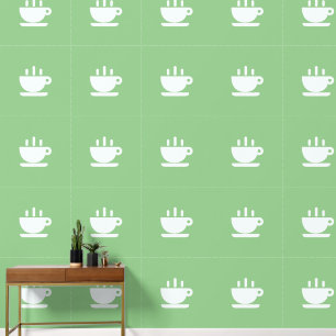 White Cup Of Java Sage Green Kitchen  Wallpaper