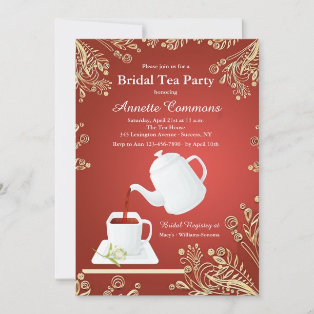 White Cup of Tea Invitation (Front)
