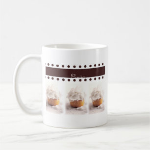 White Cupcakes on Brown Background Business Items Coffee Mug