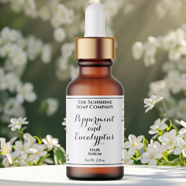 White curly text cosmetics dropper bottle label  (Creator Uploaded)