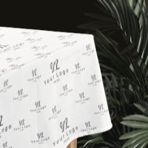 White Custom Business Logo pattern Branded Cotton